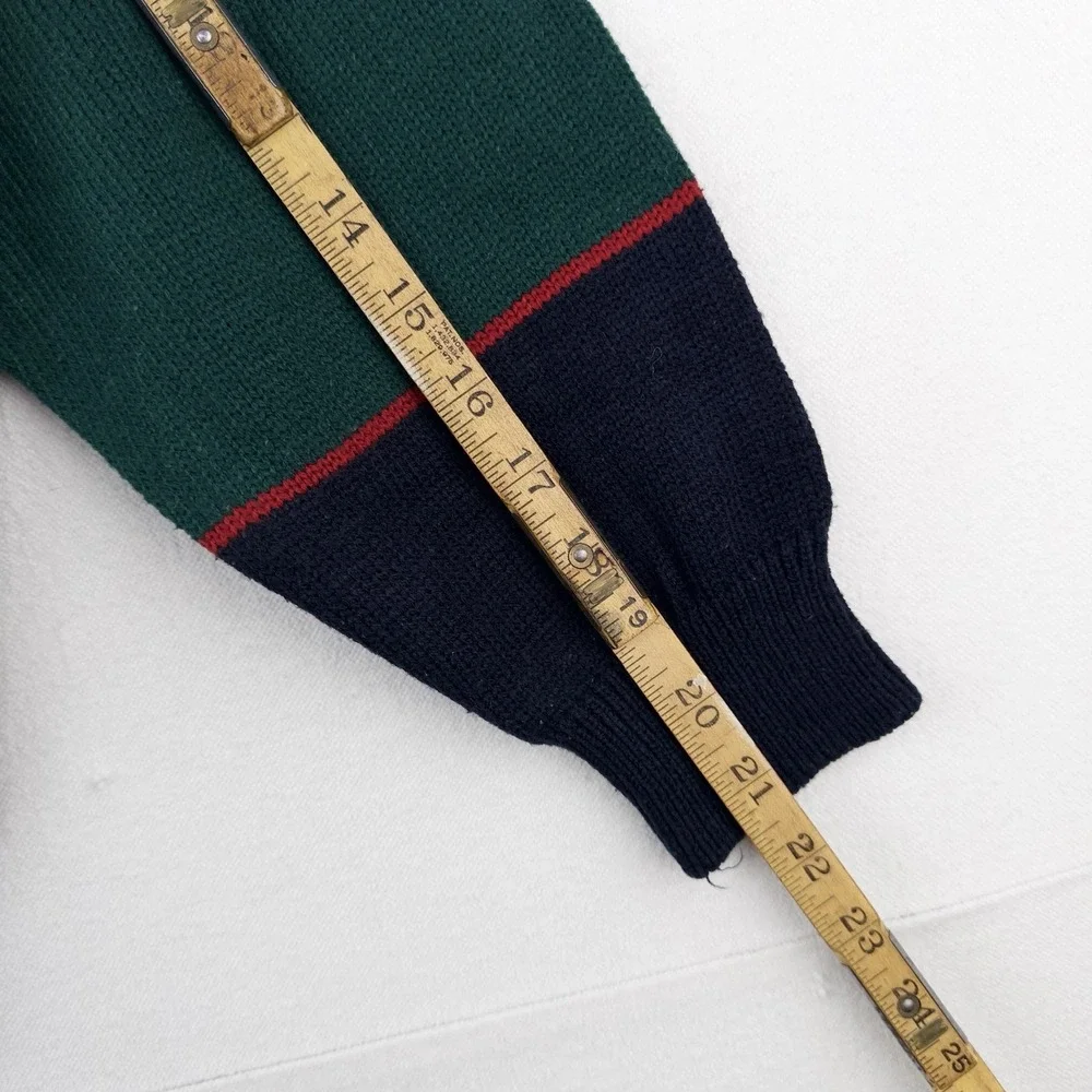 90's Vtg Embroidered Classic Yacht Club Racing Sweater Acrylic Color Block